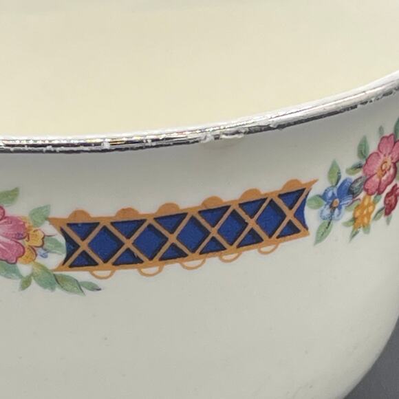 The Hall China Co. Blue Bouquet Teacup and Saucer Set - Picture 6 of 6